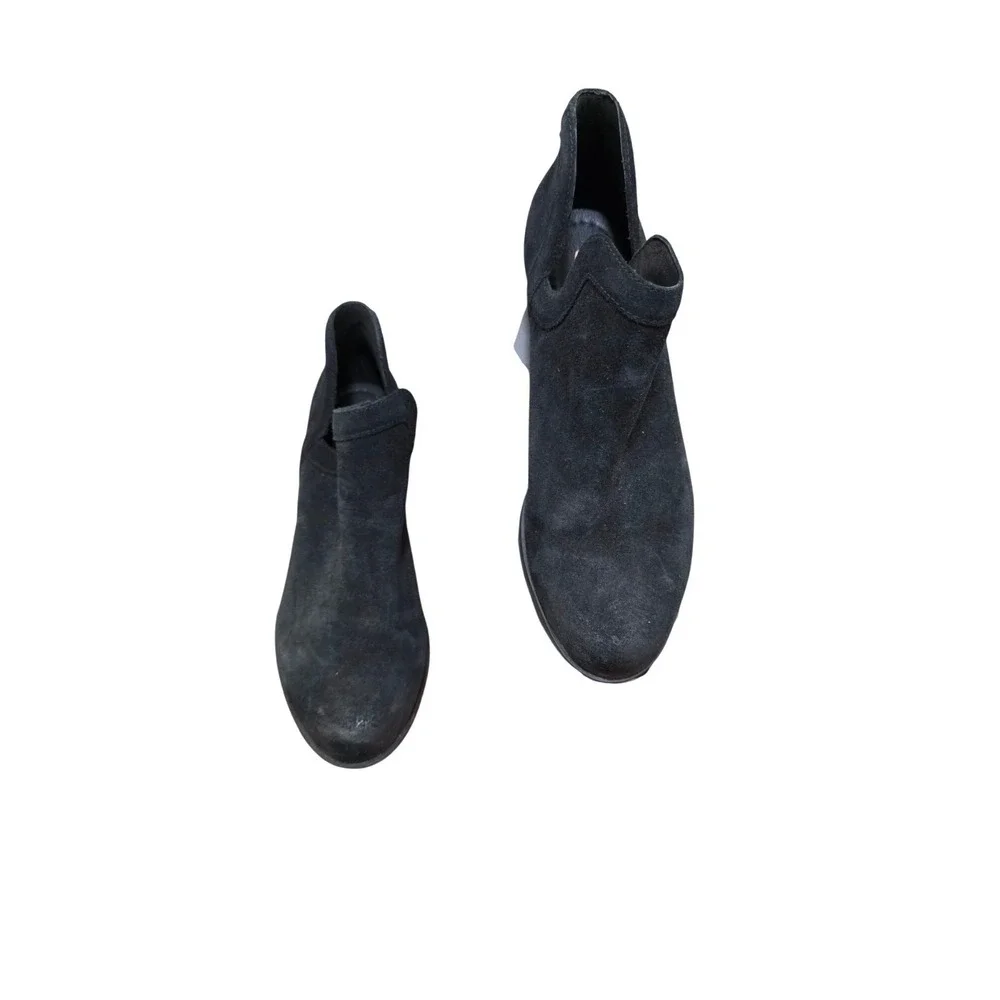 Sorel Lolla Cut Out Suede Black‎ Ankle Boots Block Heel Size 9.5 M